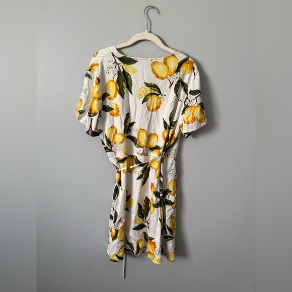 Lulus A La Tart White and Yellow Lemon Print Wrap Dress - Picture 5 of 5
